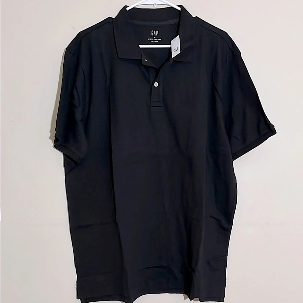 NWT Black GAP Stretch Polo Men’s short-sleeve Shirt Size XL - Picture 4 of 8